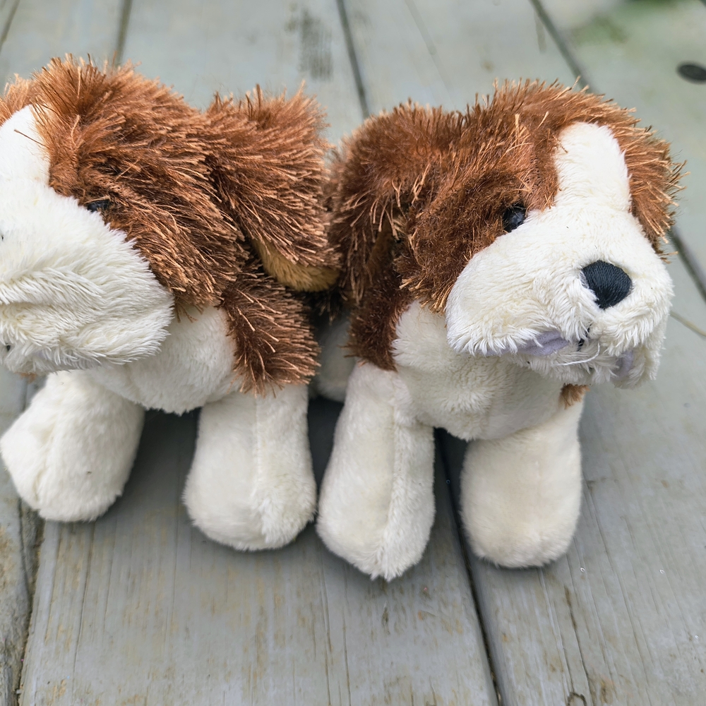 Adorable Brown and White Plush Dog Toy